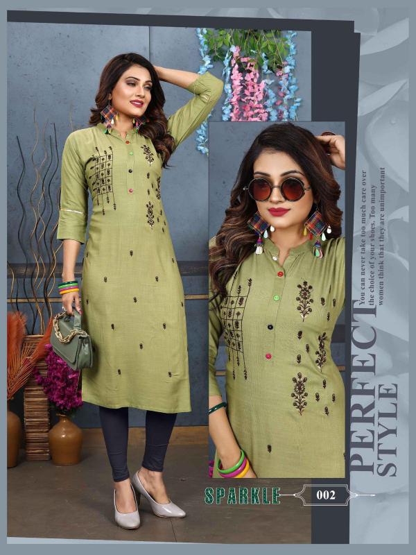 Aagya Sparkle New Regular Rayon Designer Kurti Collection